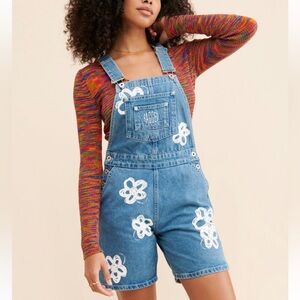 RAGGED Floral Print Short Overalls